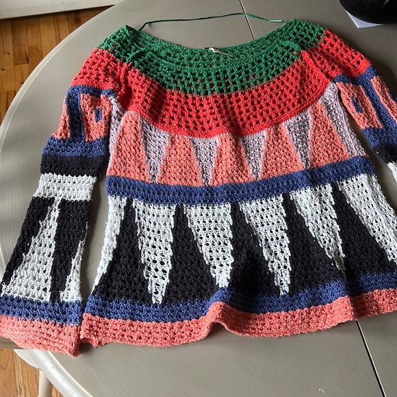Free People knit print pullover sweater - Picture 1 of 6